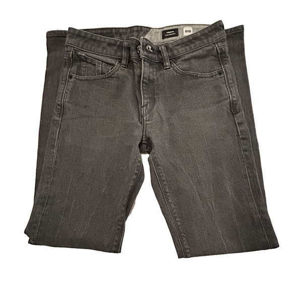 Volcom Boys Vorta Slim Straight Fit Denim Jeans - Gray Size 28 - Picture 3 of 14